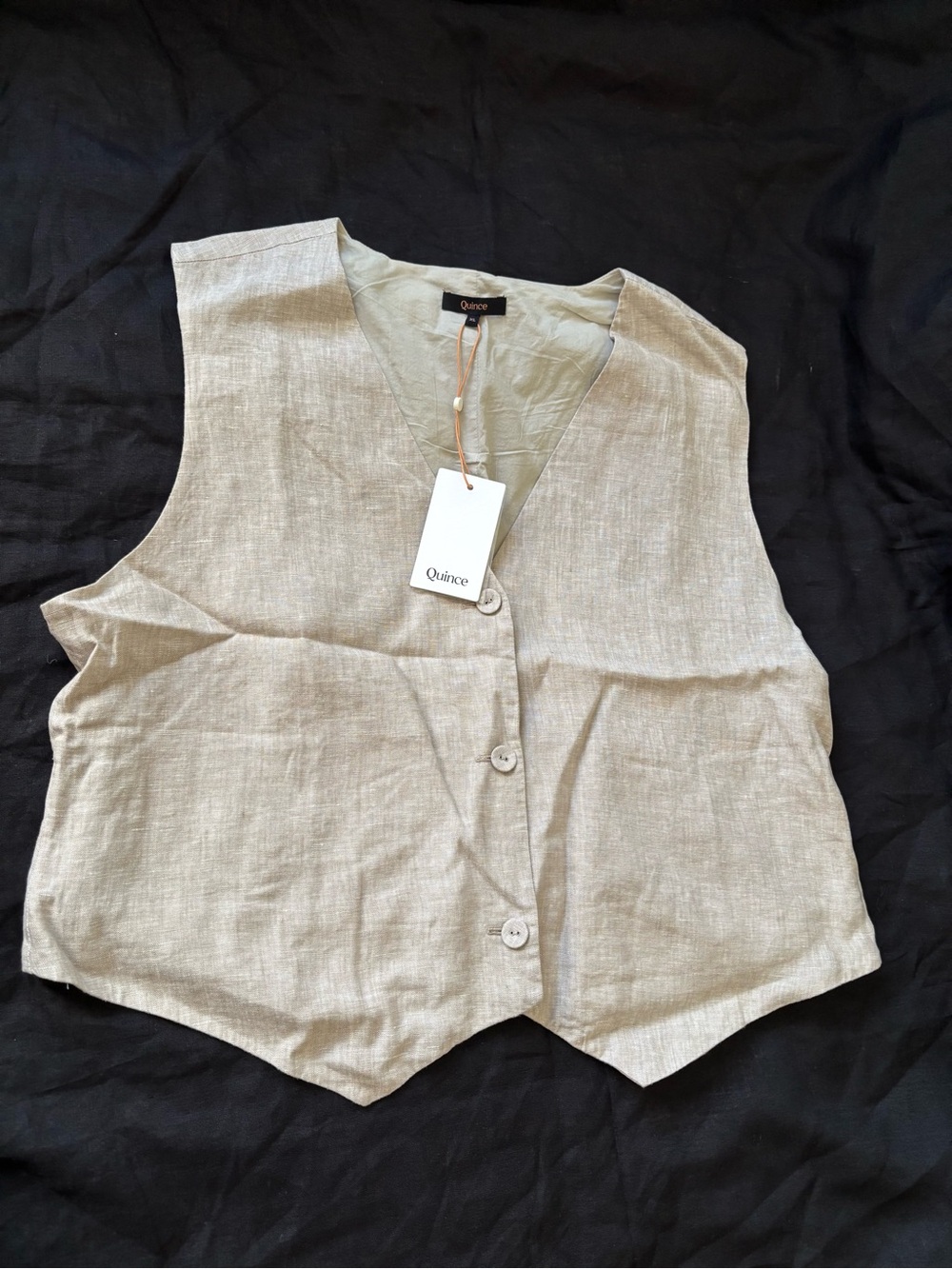 Quince Women's Linen Vest in Natural Beige XL NWT - Picture 3 of 9